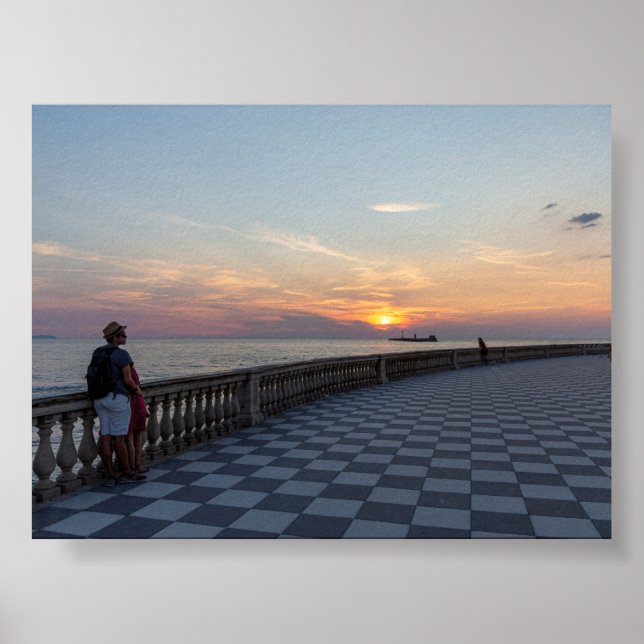 Poster Pôr do sol em Livorno (Frente)