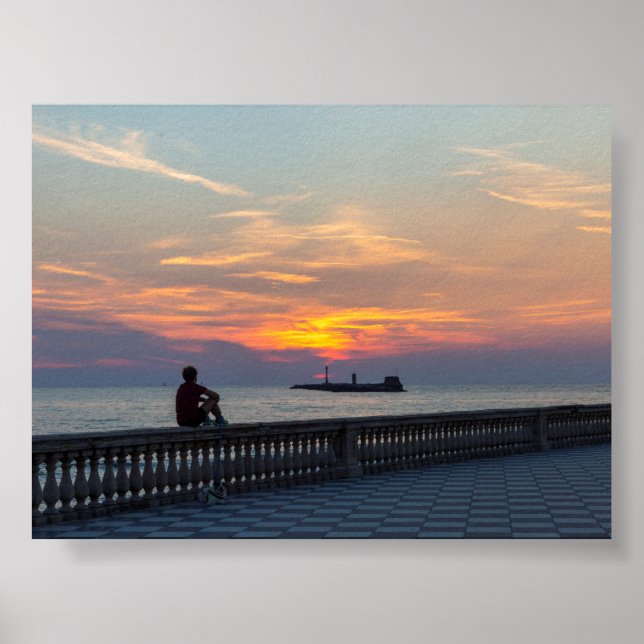 Poster Pôr do sol em Livorno (Frente)