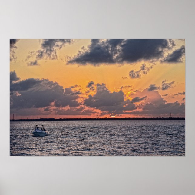 Poster Pôr do sol em Marathon nos Florida Keys (Frente)