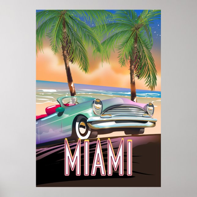 Poster Pôr do sol em Miami (Frente)
