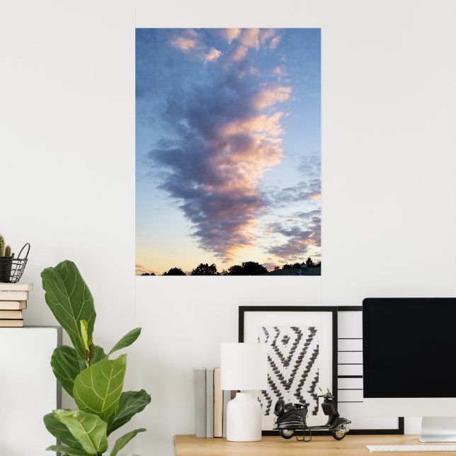 Poster Pôr do sol em Nova Jersey com nuvens (Escritório em casa)