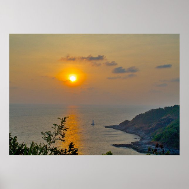 Poster pôr do sol em Phuket (Frente)