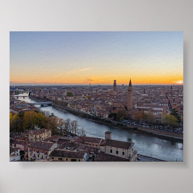 Poster Pôr do sol em Verona (Frente)