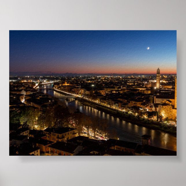 Poster Pôr do sol em Verona (Frente)