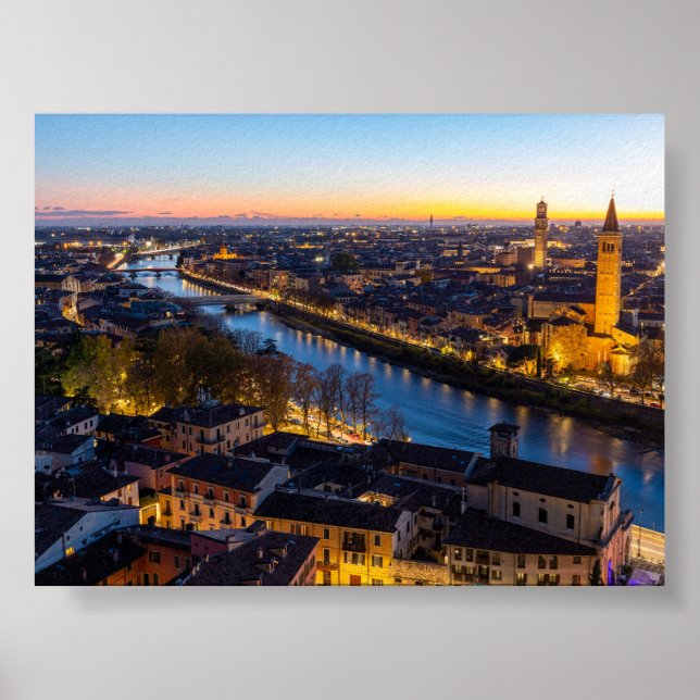 Poster Pôr do sol em Verona (Frente)