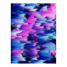 Pôr do Sol Glitch Paisagem Abstrata
