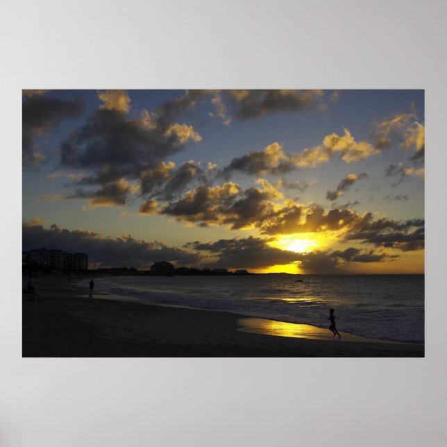 Póster pôr do sol Grace Bay 01 (Frente)