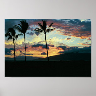 Poster Por do sol havaiano