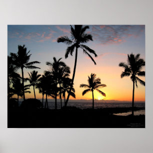 Póster Por do sol havaiano