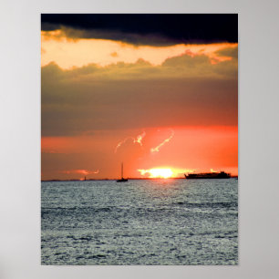 Poster Por do sol havaiano