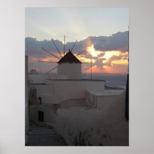 Póster Por do sol Ia Santorini