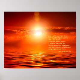 Poster Pôr do Sol Inspirador Laranja Céu Dourado Mar Ouro