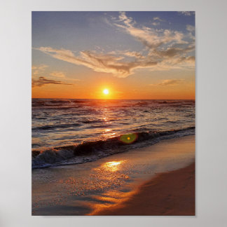 Poster Pôr do sol lindo na praia