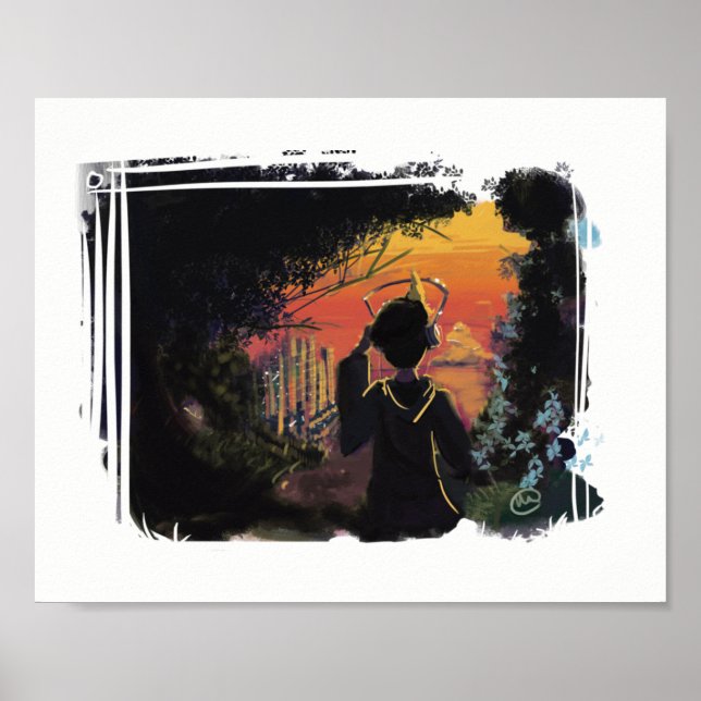 Poster - pôr do sol lo-fi por micgurro (Frente)