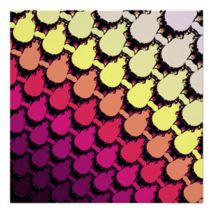 Póster Pôr do Sol Magenta Ombre Garrafa Geométrica Fracta