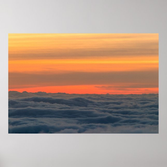 Poster pôr do sol mágico acima das nuvens (Frente)