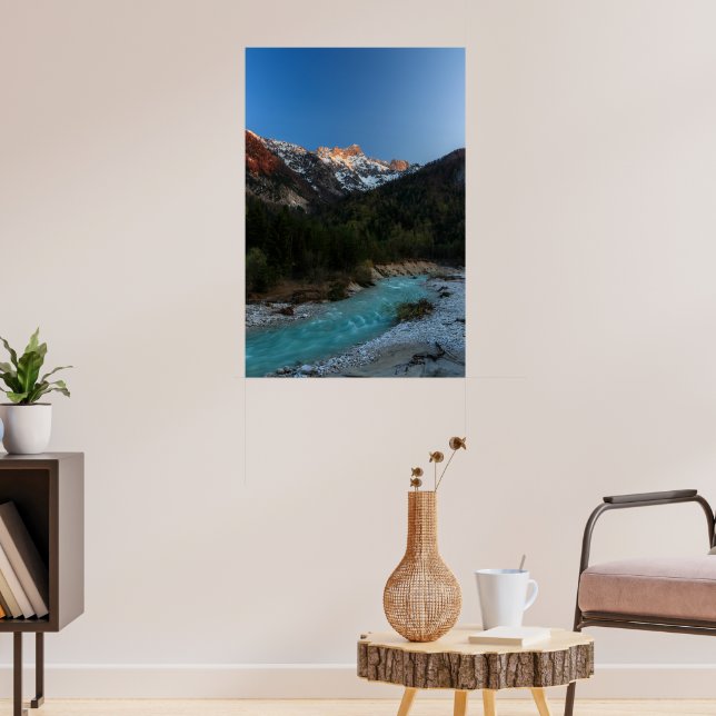 Poster Pôr do sol mágico sobre as montanhas e o rio (Sala de Estar 3)