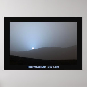 Póster Por do sol marciano azul