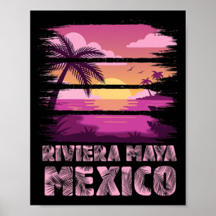 Poster Pôr do sol México Riviera Maya Férias de Verão Pra