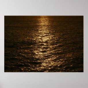 Póster Pôr do Sol na Água Fotografia Abstrata do Oceano