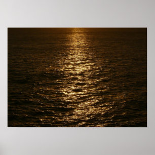 Póster Pôr do Sol na Água Fotografia Abstrata do Oceano