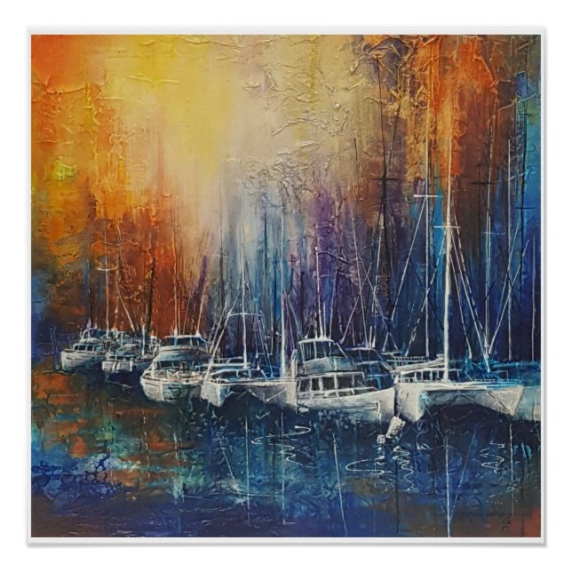 Póster "Pôr do sol na Baía de Moreton" (Frente)