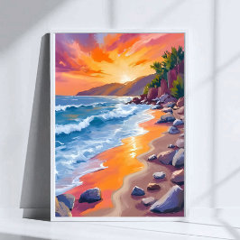 Poster Pôr do sol na Baía de Napili Maui Havaí Pintura