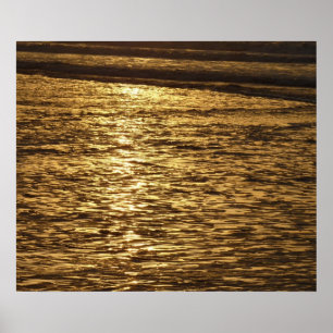 Póster Pôr do Sol na Califórnia Ondas Oceano Paisagem Mar