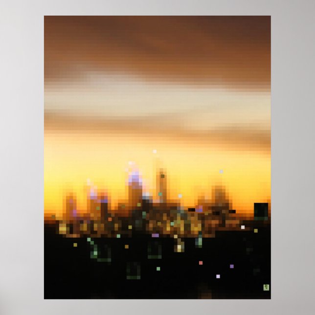 Poster Pôr do sol na cidade (Frente)