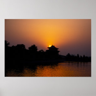 Poster Pôr do sol na Cidade Proibida - Pequim, China