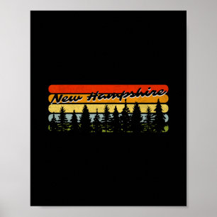 Poster Pôr do sol na floresta de New Hampshire Árvores Ca