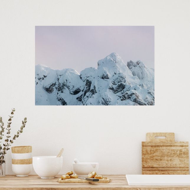 Poster Pôr do sol na montanha com céu nublado (Cozinha)