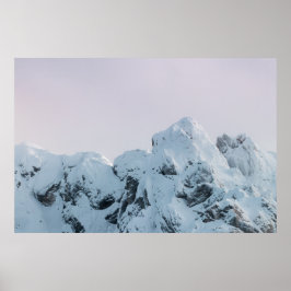 Poster Pôr do sol na montanha com céu nublado