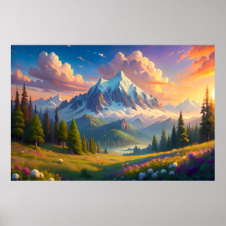 Poster Pôr do Sol na Montanha | Decoração Natureza