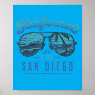 Poster Pôr do sol na praia de Sungles Califórnia San Dieg