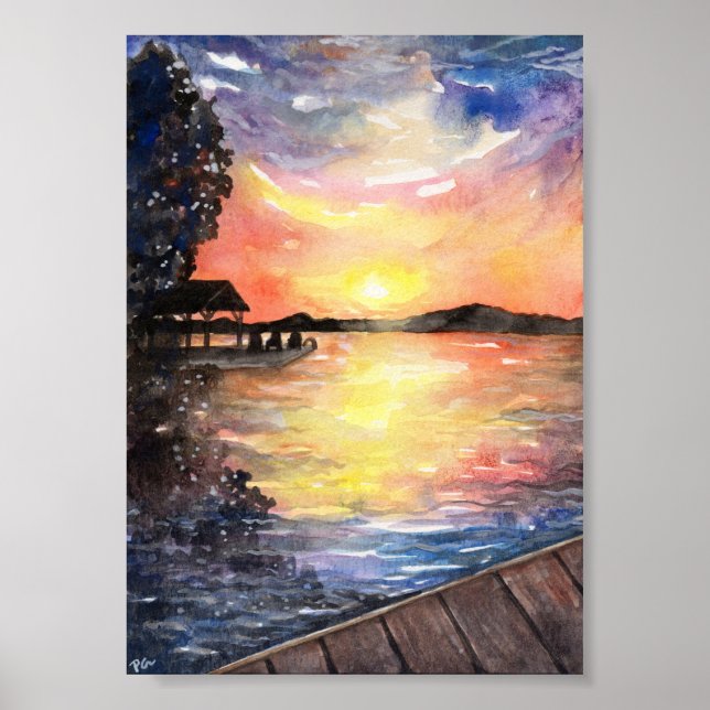 Poster Pôr do sol no Chalé (Frente)