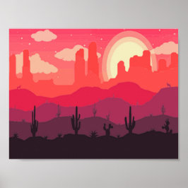 Poster Pôr do sol no deserto