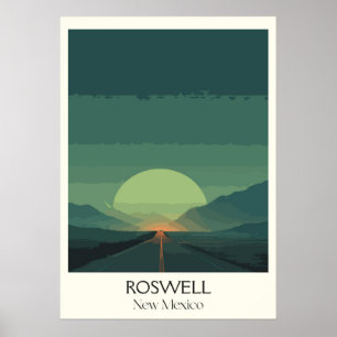 Poster Pôr do sol no deserto de Roswell Novo México