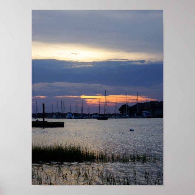 Póster Pôr do sol no Folly Harbor (Frente)