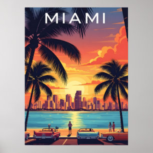 Poster Pôr do Sol no Horizonte de Miami