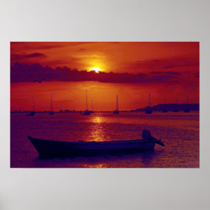 Poster Por do sol no la Cruz de Puerto, Venezuela