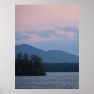 Póster Por do sol no lago 3