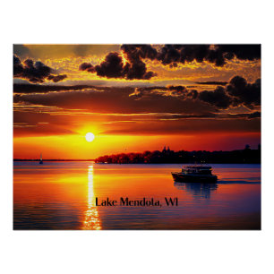 Póster Pôr do sol no Lago Mendota, Wisconsin