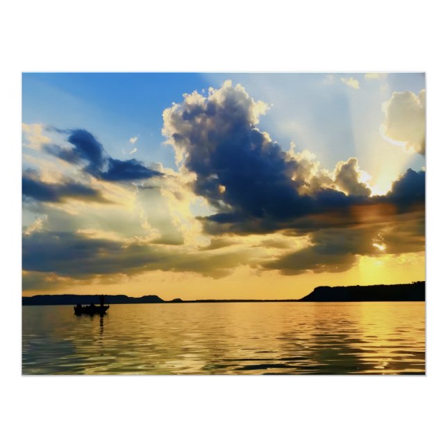 Póster Pôr do sol no Lago Pepin (Frente)