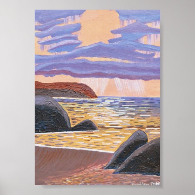 Poster Pôr do sol no mar (Frente)