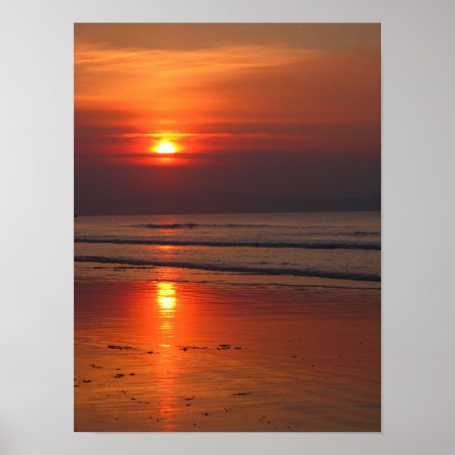Póster Pôr do sol no mar da Irlanda (Frente)