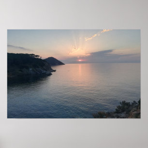 Poster Pôr do sol no mar Fotografia de Pôr do Sol Coste