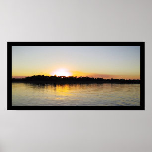 Póster Por do sol no rio Mississípi