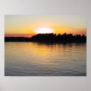 Poster Por do sol no rio Mississípi