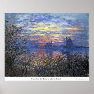 Poster Por do sol no Seine por Claude Monet